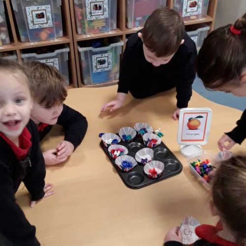 We've been subitising and learning how different parts make a whole